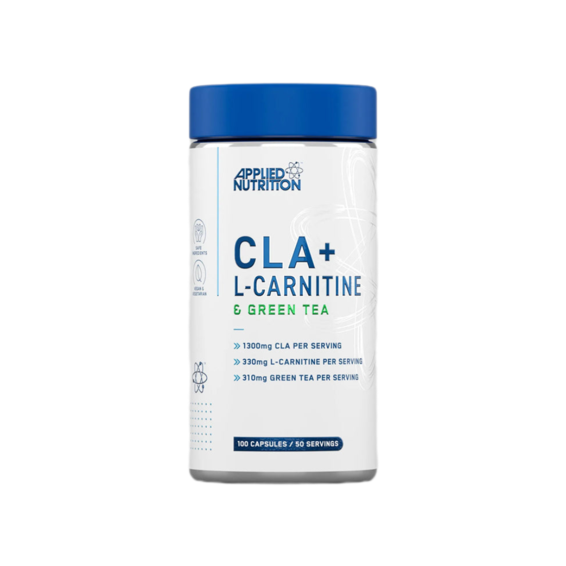 cla+l-carnitine&green tea applied nutrition-100caps CLA + ال کارنیتین و چای سبز اپلاید نوتریشن | چربی سوز | ۱۰۰ کپسول - تصویر 1